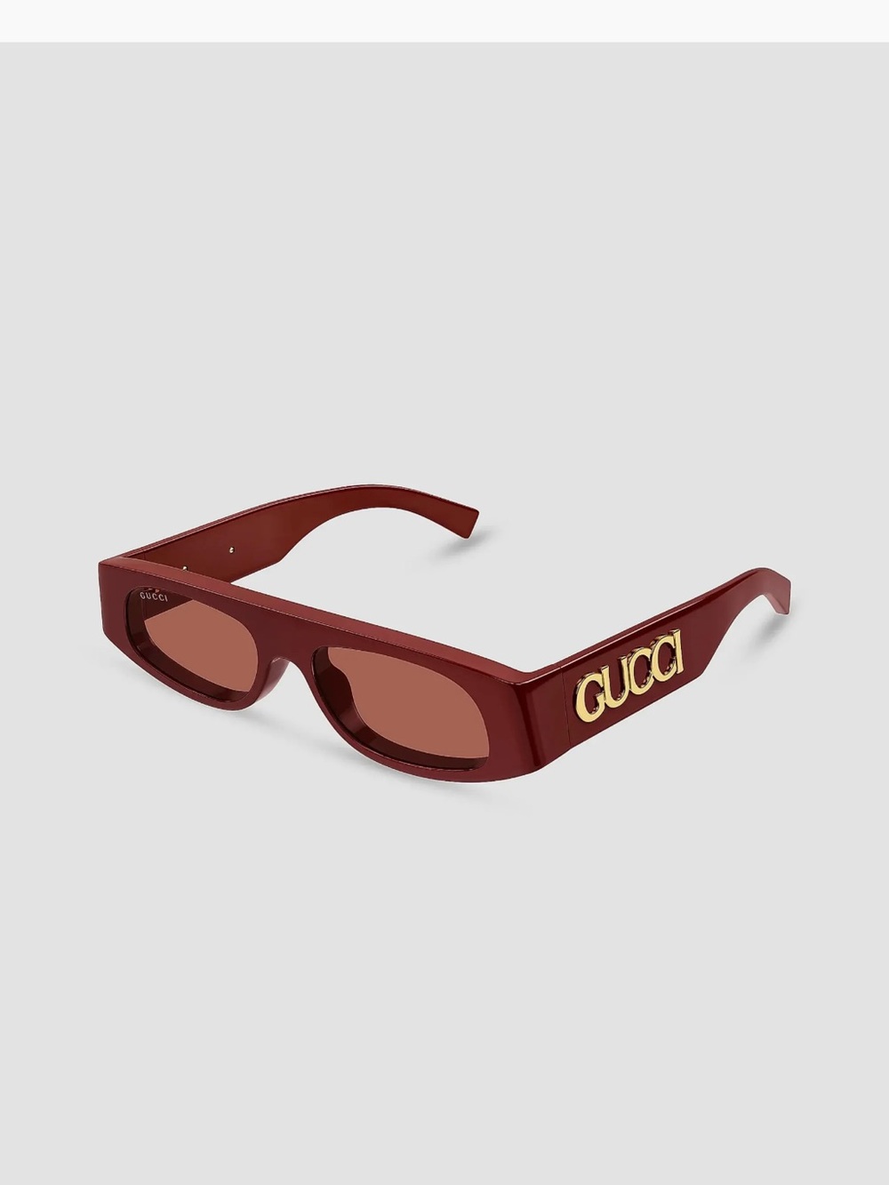 Gucci Men’s Burgundy Sunglasses with Gold Logo